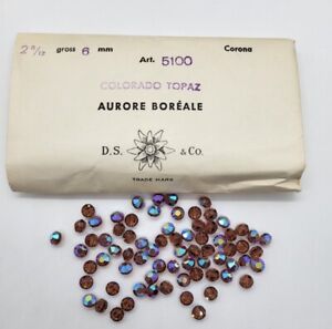 Factory Pack Swarovski Crystal Colorado Topaz AB 6mm Lentil 5100 Beads; Vintage