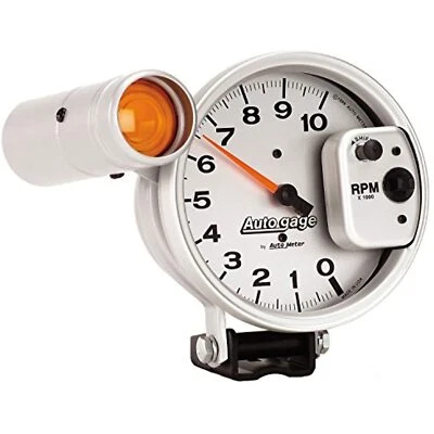 Autogage 233911 AutoMeter 5" Silver Monster Tachometer 0-10,000 RPM Shift Light - Image 1 of 3