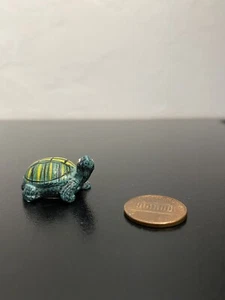 Turtle Figurine Figure Knick Knack Miniature Statue Decor Tortoise Teal - Picture 1 of 5