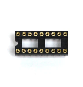 20pc DIP IC Socket 2x9P 2x9 18P Screw Machine Round hole 2.54x7.62mm 0.1"x0.3"   - Picture 1 of 3