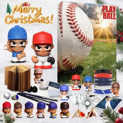 Baseball Fan Advent Calendar 2025 24 Day Holiday Countdown with Blue & Orange  - Image 1 of 4