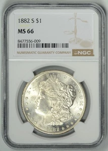 1882-S NGC MS66 Morgan Dollar ~~ Flashy White MS66 GEM ~~ #8477556-009 - Picture 1 of 4