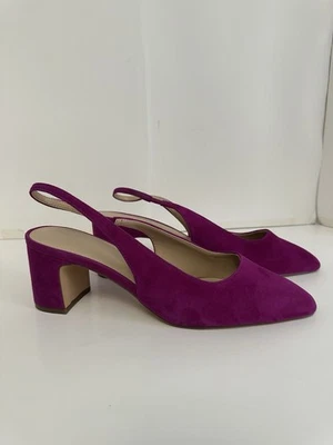 Zapatos de salón Ann Taylor talla 11 M de gamuza rosa con tacón ancho Foto 1 de 4