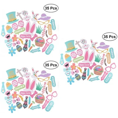  3 Count Bunny Ornaments Eggs to Decorate Decorative Prop for Party Bunnywall - Image 1 of 4