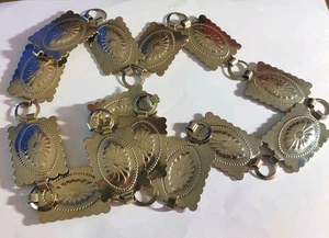 Vintage Silver Womens Concho Metal Chain Belt 35 1/2" - Picture 1 of 4