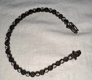 Vintage Antique Art Deco Open Stone Estate Tennis Bracelet Marked .925 - Picture 1 of 14