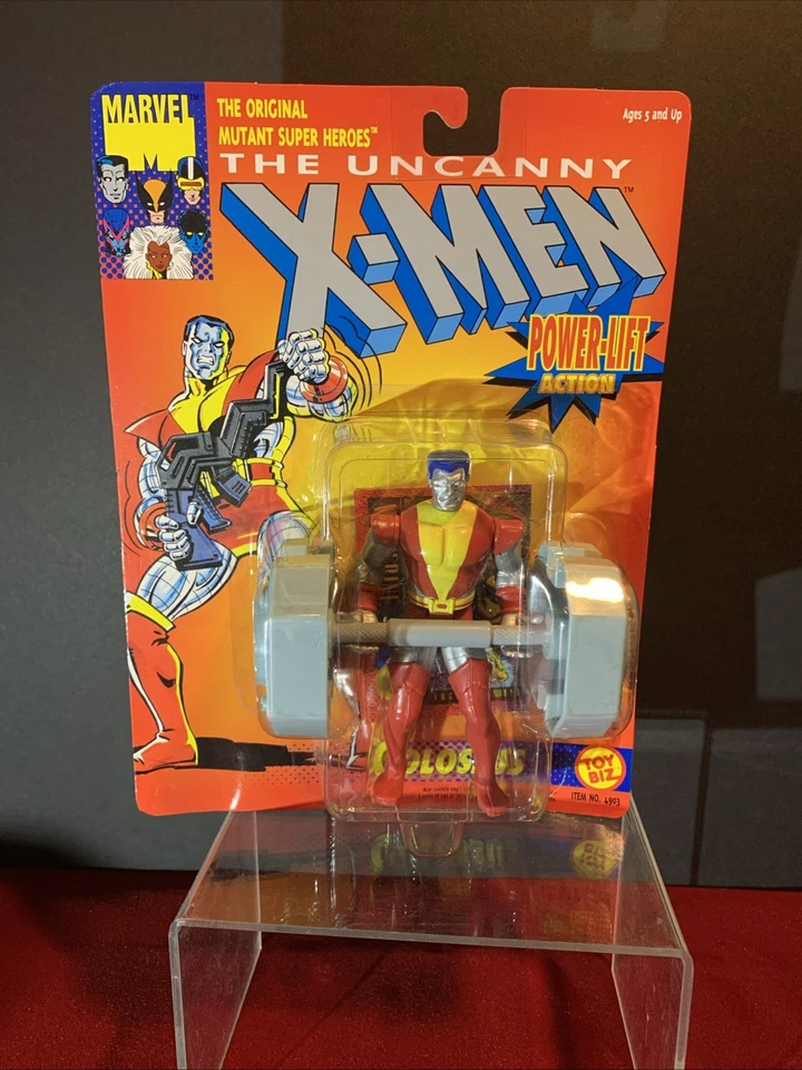 Figura de acción Colossus X-Men ToyBiz 1993 Power Lift con tarjeta Wolverine Foto 1 de 4