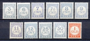 NEDERLAND 1921-1938 - PORTSERIE 3c. t/m 1 Gld. (25c ongebruikt) POSTFRIS Hk259 - Imagen 1 de 1