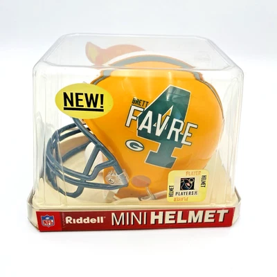 Mini capacete de futebol americano Riddell Brett Favre #4 Green Bay Packers NFL vintage lacrado - Imagem 1 de 4