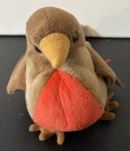 Ty Beanie Baby Early The Robin Rare Star Retired With Tags Error - Foto 1 di 12