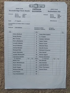 Undated Stockbridge Park Steels vs Rotherham (Friendly) - Picture 1 of 2