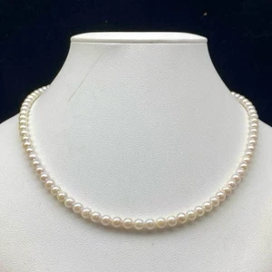 Collar de perlas de agua salada blanca natural de 4,5-5 mm - Imagen 1 de 6