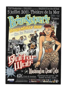 FLYER - BRIAN SETZER : EN CONCERT LIVE SETE FRANCE 2011 MINI AFFICHE STRAY CATS - Picture 1 of 2