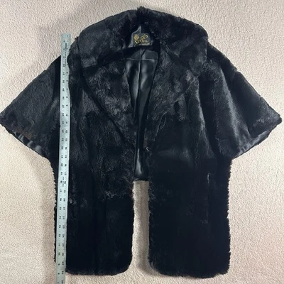 Schur’s Furs Vintage Black Rabbit? Fur Stole Wrap Cape Shawl Jacket Milwaukee - Image 1 of 4