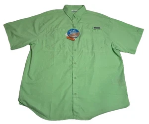 COLUMBIA TAMIAMI II MEN'S SHORT SLEEVE SHIRT XL NEW Lime Green Flaw* - Picture 1 of 8
