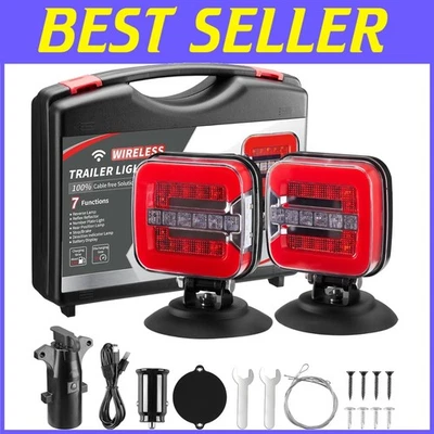 Wireless Magnetic Trailer Lights - Adjustable LED Tow Lights with USB-C Charging - Image 1 of 4