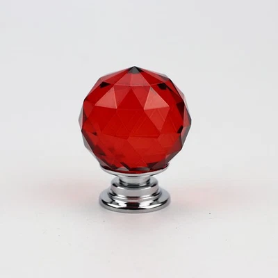 CLEAR CRYSTAL DIAMOND GLASS DOOR KNOBS CUPBOARD DRAWER FURNITURE HANDLE CABINET - Image 1 of 4