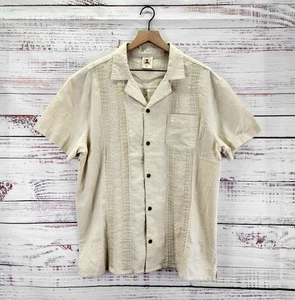 Dandy Del Mar Brisa Shirt Men's Size XL Beige Casual Button Down Linen Blend - Picture 1 of 9