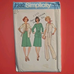 Simplicity Pattern 7392 Women's Size 16 Skirt Pants Jacket 1976 Uncut Vintage - Picture 1 of 5