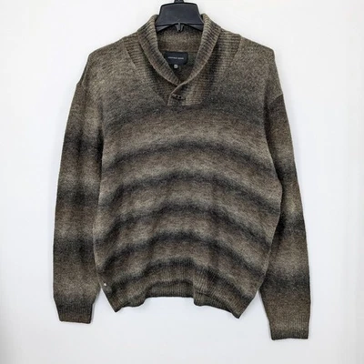 Geoffrey Beene Knit Sweater Men Size XXL Striped Shawl Collar Pullover Academia - Image 1 of 4