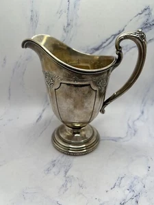 Antique Louis XIV Sterling Silver Fleur De Lis Floral Pattern Creamer - Picture 1 of 12