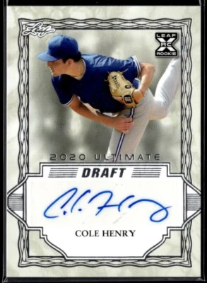 2020 Leaf Ultimate Draft Autograph #BA-CH1 Cole Henry  BB01R01A - Image 1 of 2