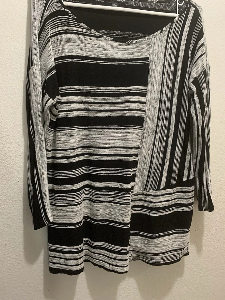 Pullover Cable And Gauge XL manga 3/4 rayas blancas y negras Foto 1 de 4