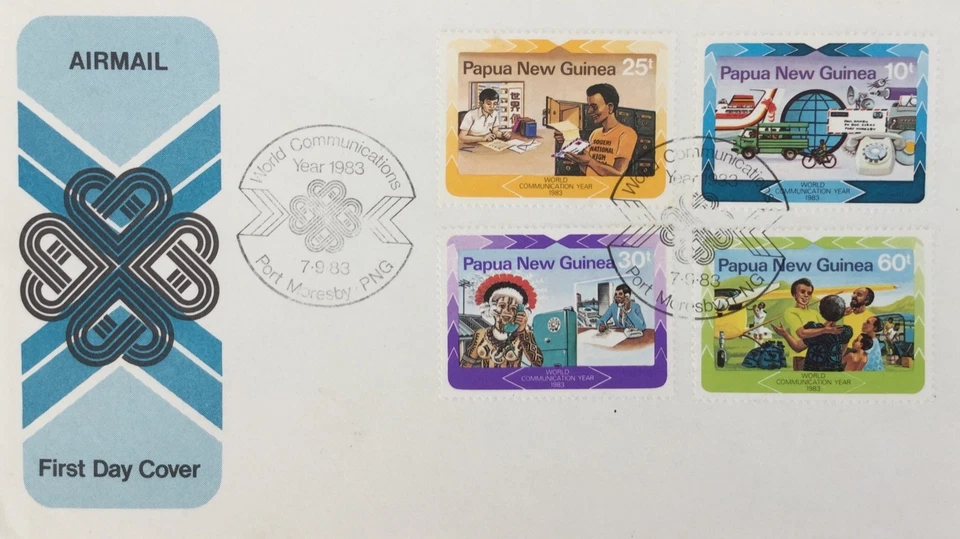PNG 1983 World Communications Year FDC - Image 1 of 1