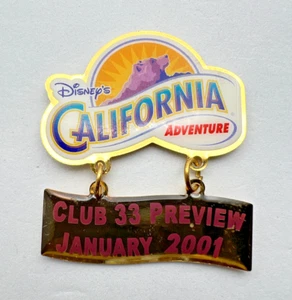 Disney Californa Adventure Cast Member Club 33 Preview January 2001 Dangle Pin - Picture 1 of 3