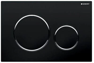 NEW Geberit 115.882.KM.1 Dual Flush Plate Sigma 20 Black/Gloss Chrome RRP £105 - Image 1 of 2