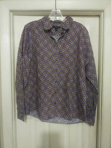 Top para mujer Land's End multicolor de algodón Supima geométrico con botones talla 14 - Imagen 1 de 9