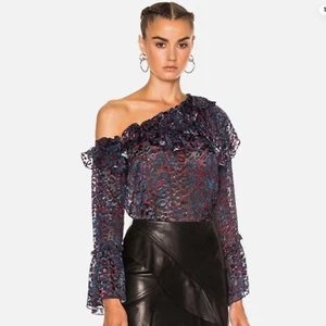 IRO Barrowl One Shoulder Ruffled Blouse SZ 36 Size 4 New Without Tags - Picture 1 of 12