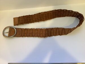 Calvin Klein Light Brown Braided Leather Belt