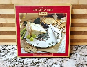 Spode Christmas Tree Appetizer Plate with Knife [New In Box] - Picture 1 of 2