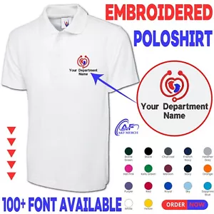 Personalisiert Maßarbeit Besticktes Poloshirt Abteilung Name Herz Doctor Nurse - Bild 1 von 37