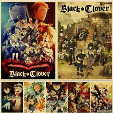 Black Clover Poster Japanese Anime Posters Wall Decor Prints Kraft Paper Room