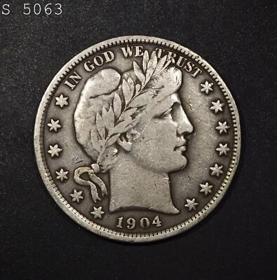 1904 Barber Half Dollar "VF" *Free S/H After 1st Item* - Image 1 of 2