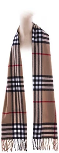 Cashmere Feel New England Plaid Scarf - 100% Acrylic - Super Soft - Camel - Picture 1 of 7