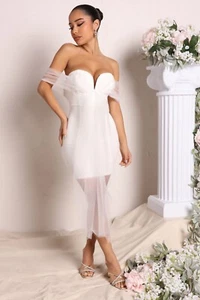 Fashion Nova Precious Times Mini Bridal Dress - White - Picture 1 of 8