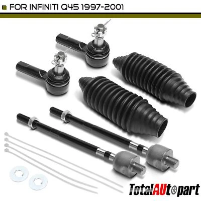 6x New Tie Rod Ends Rack and Pinion Bellows Kit for INFINITI Q45 1997-2001 Front - Image 1 of 4