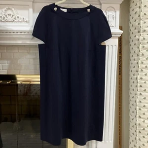 Escada Sport Gr. 46 (USA 16) marineblaues Kleid mit Stretch, professionell/Geschäft - Bild 1 von 11