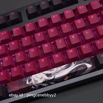 108 Keyboard Blue Archive Sorasaki Hina RGB PBT Cherry MX Keycaps For Mechanical - Image 1 of 4