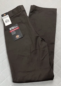 Dickies Original 874 Work Pants Men’s 30X 34 Brown Workwear Straight Leg - Picture 1 of 13