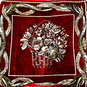 Cushion Covers, Handmade Floral Cushion Pillow Covers Red - Picture 1 of 7