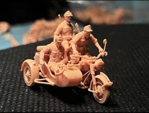 1/72 WW II German Army 3 man group+KS750 Sidecar motorcycle model(3D printed) - Picture 1 of 7