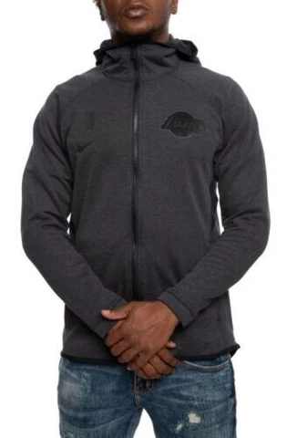 Nike ANGELES LAKERS AT8656-032 DRI-FIT BLACK SHOWTIME FULL-ZIP HOODIE JACKET XL Cover