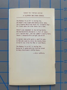 R.A. Lafferty Slippery and other stories Signed Limited Drumm Booklet, 1983 - Picture 1 of 3