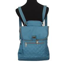 Travelon Fold Over Quilted RFID Convertible Backpack Crossbody Teal Blue Travel