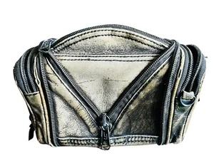 Vintage Echtleder Handtasche Geldbörse Schulter Reißverschlüsse Made in Columbia Unikat! - Bild 1 von 6