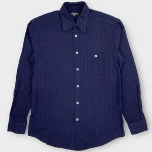 Zanella Shirt Mens Medium Douglas Textured Striped Button Up Made in Italy - Picture 1 of 16